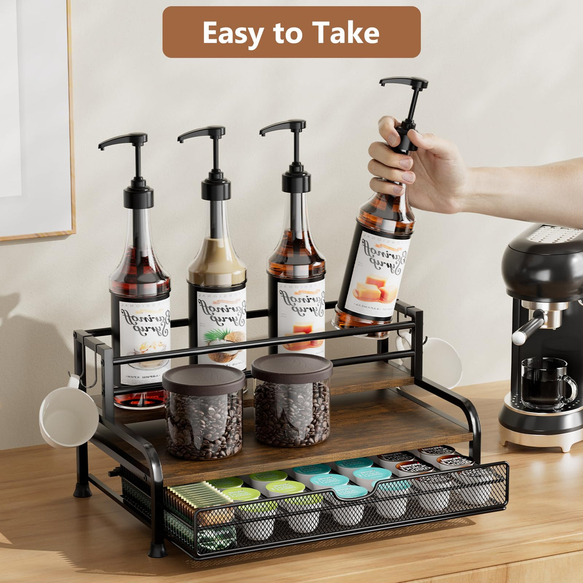 Coffee Syrup Rack Organizer