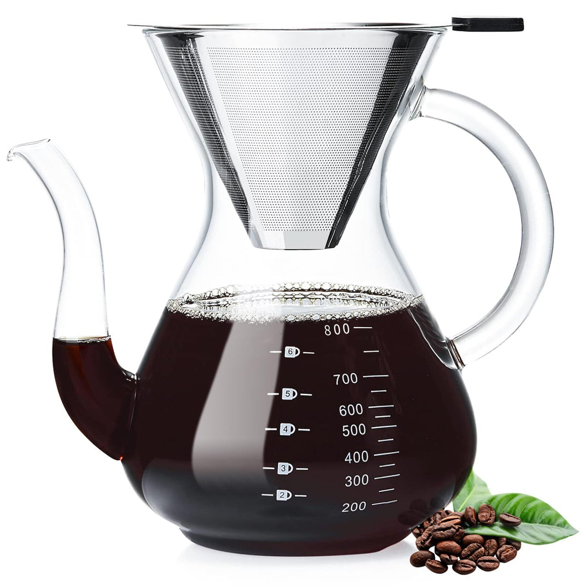 Pour Over Coffee Maker with Double Stainless Filter 27 fl oz (27 Ounce)