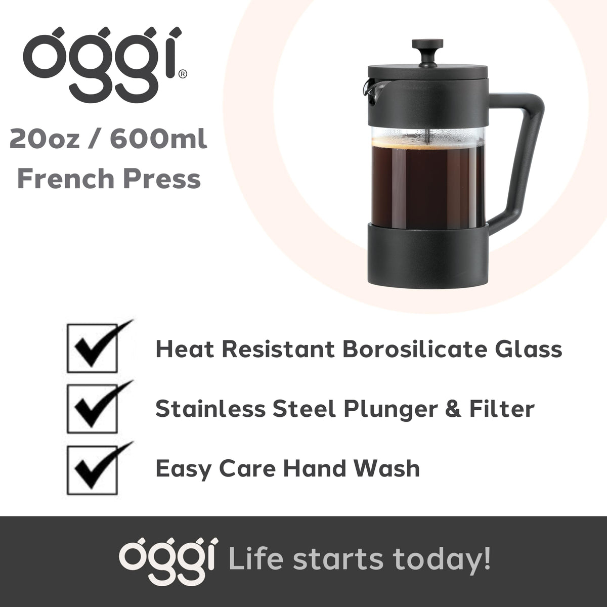 Borosilicate Glass French Press Coffee Maker