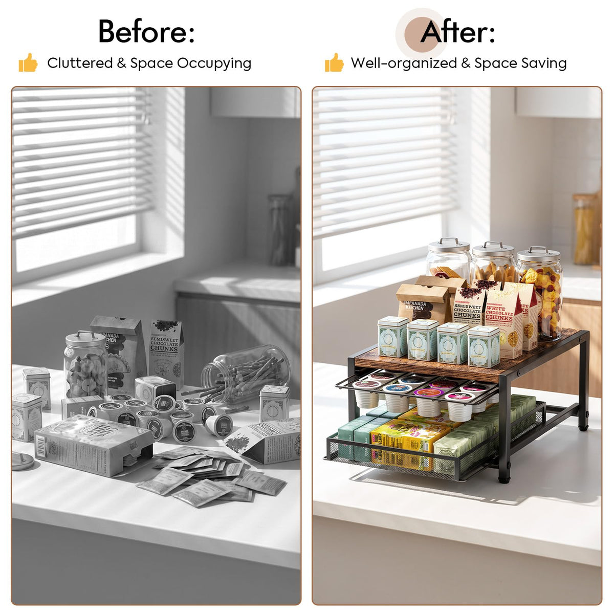 Coffee Bar Organizer For Countertop