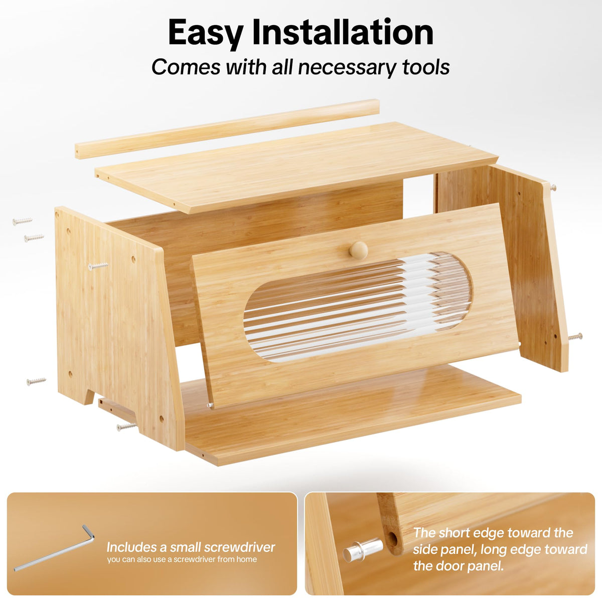 Bamboo Bread Box for Kitchen Countertop