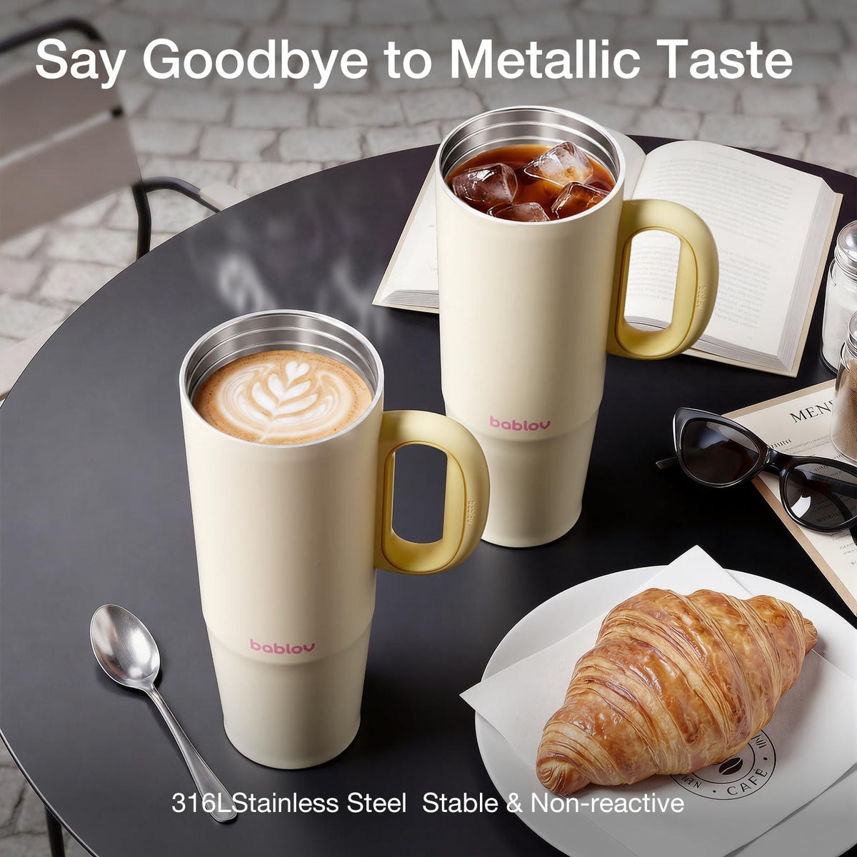40oz Insulated Tumbler with Straw 316L Stainless Steel Travel Mug