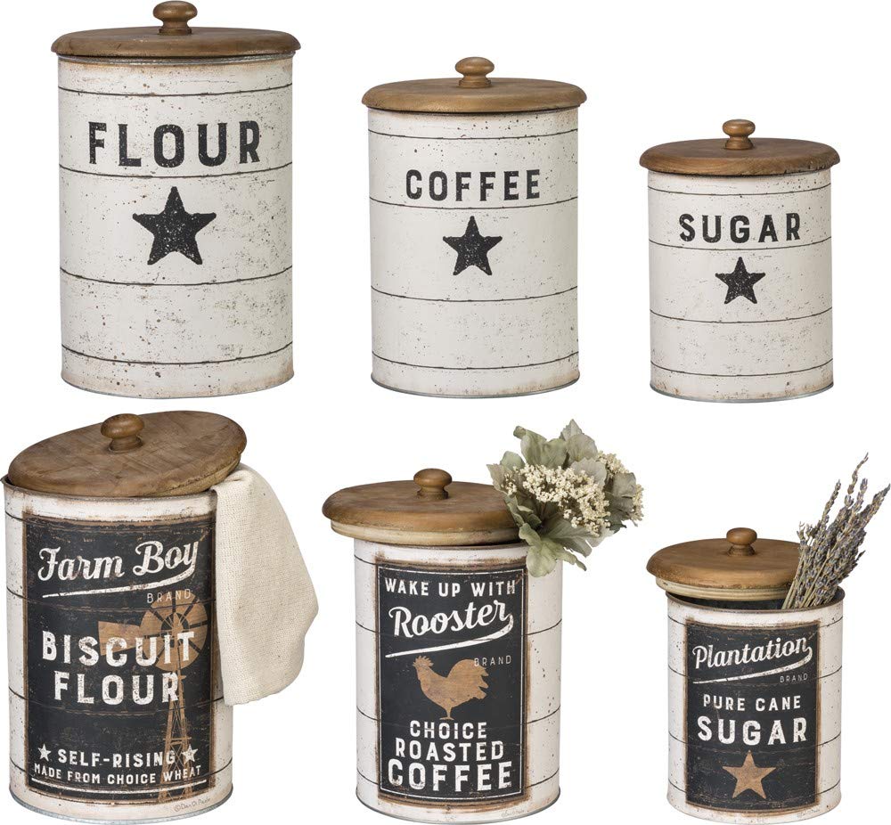 39060 Farmhouse Tin Canisters (3 Count)