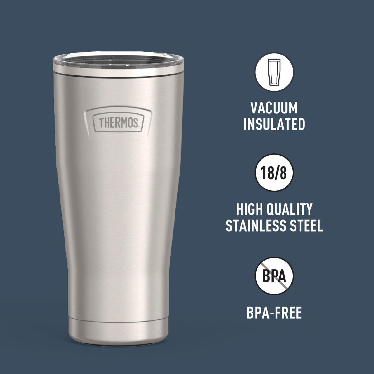 Icon Series 24oz Stainless Steel Tumbler with Slide Lock Lid