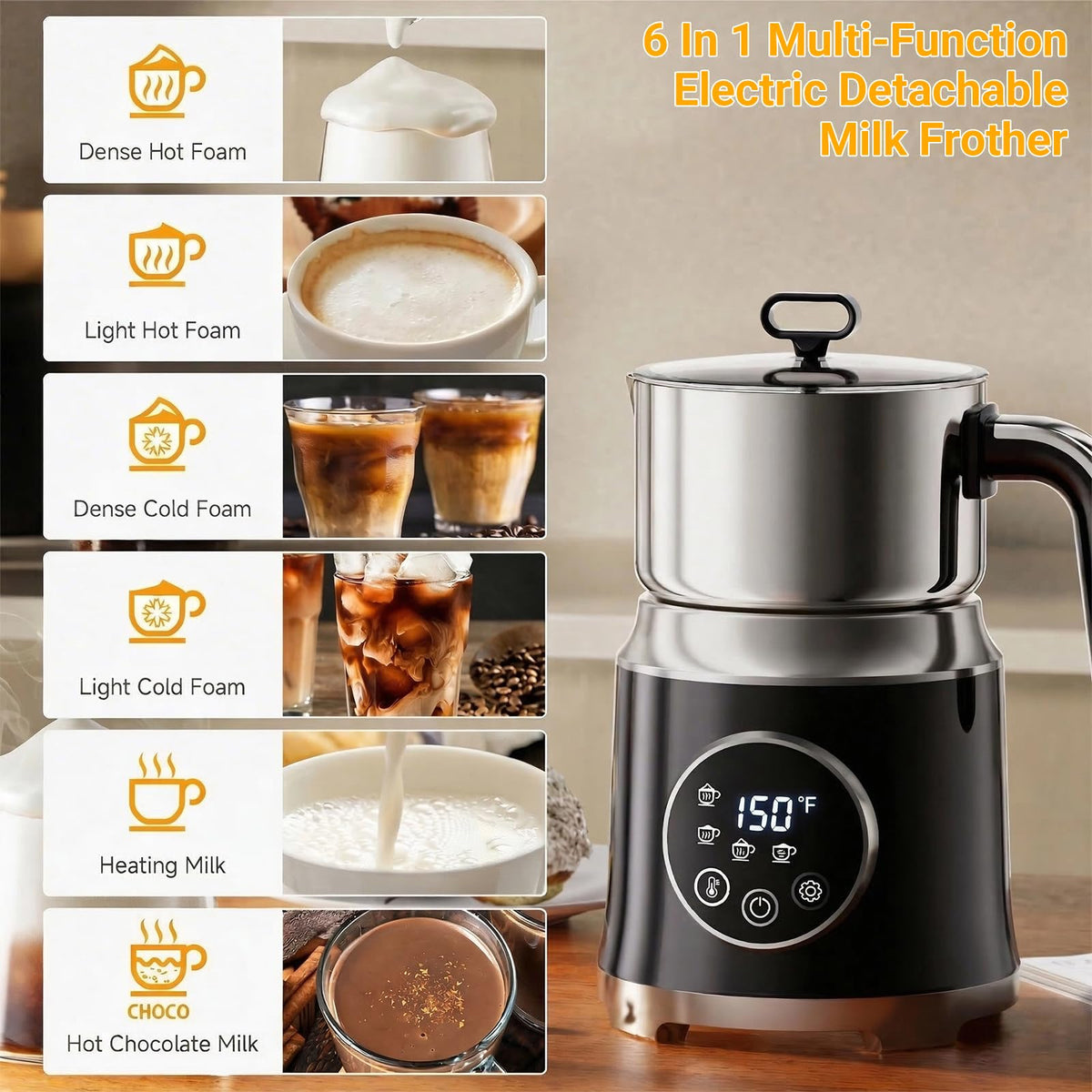 Milk Frother Variable Temp and Froth Thickness