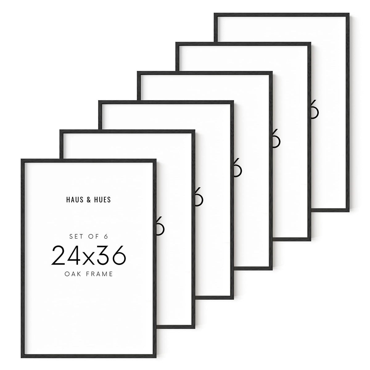 24x36 Black Oak Frame Set of 6 (6 Count)