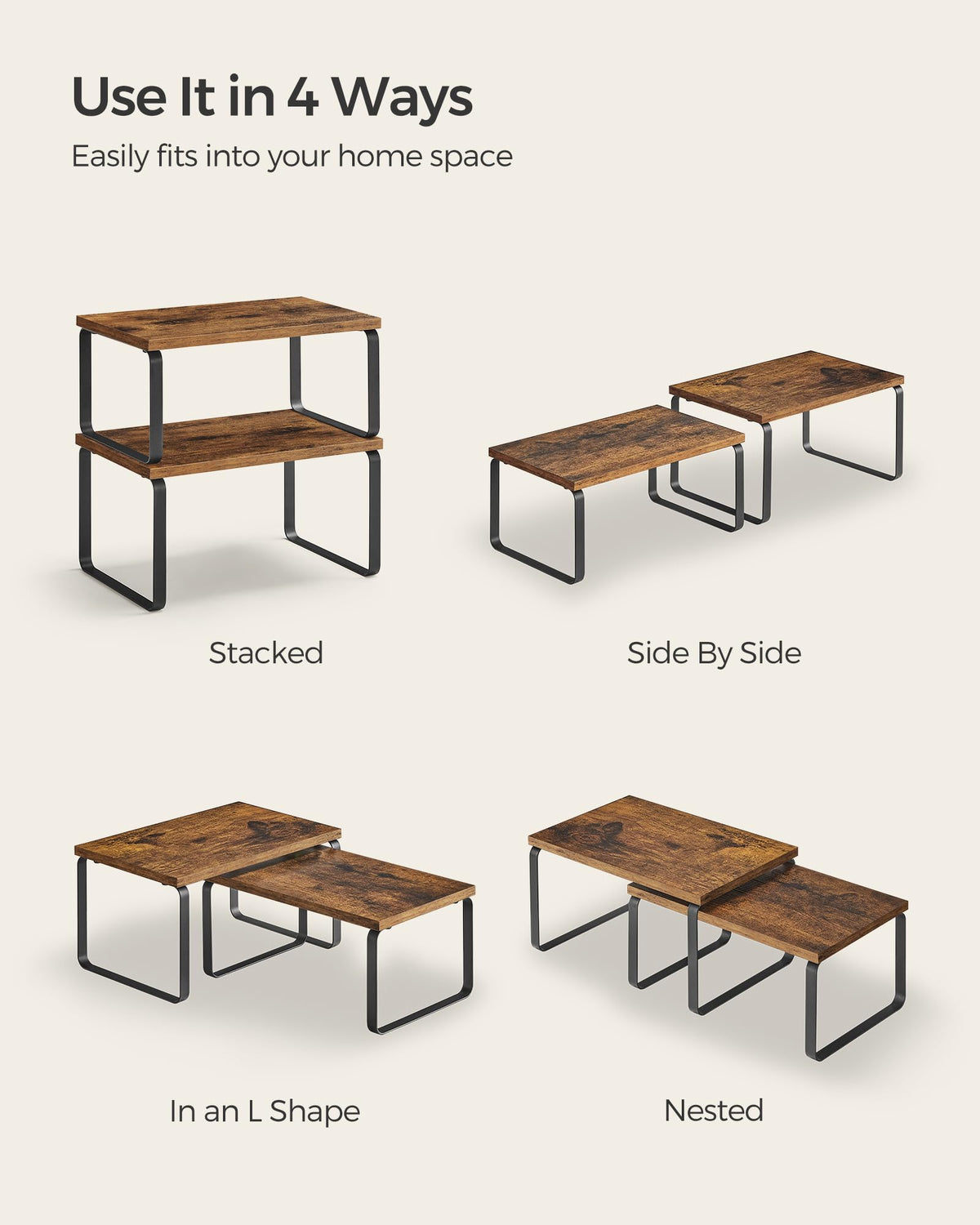 Cabinet Organizer Shelf (2 Count)