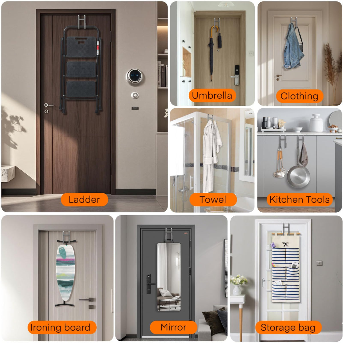 Over the Door Hooks (4 Count)