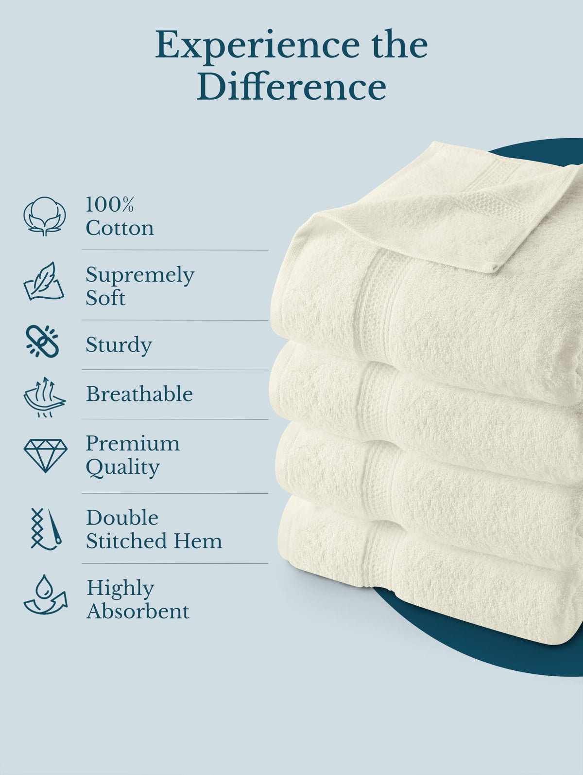4 Pack Premium Bath Towels (4 Count)
