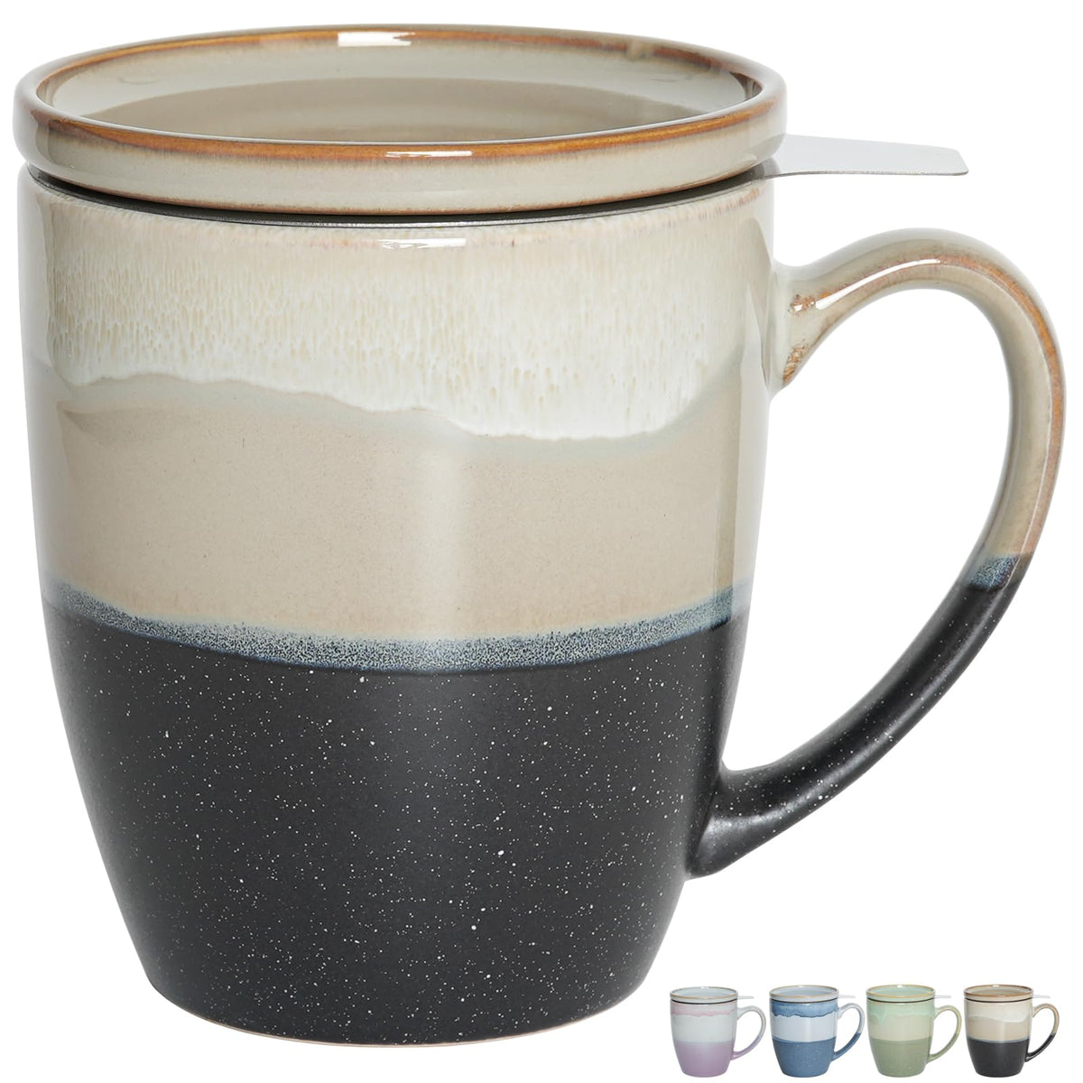 Ceramic Tea Cup with Infuser and Lid