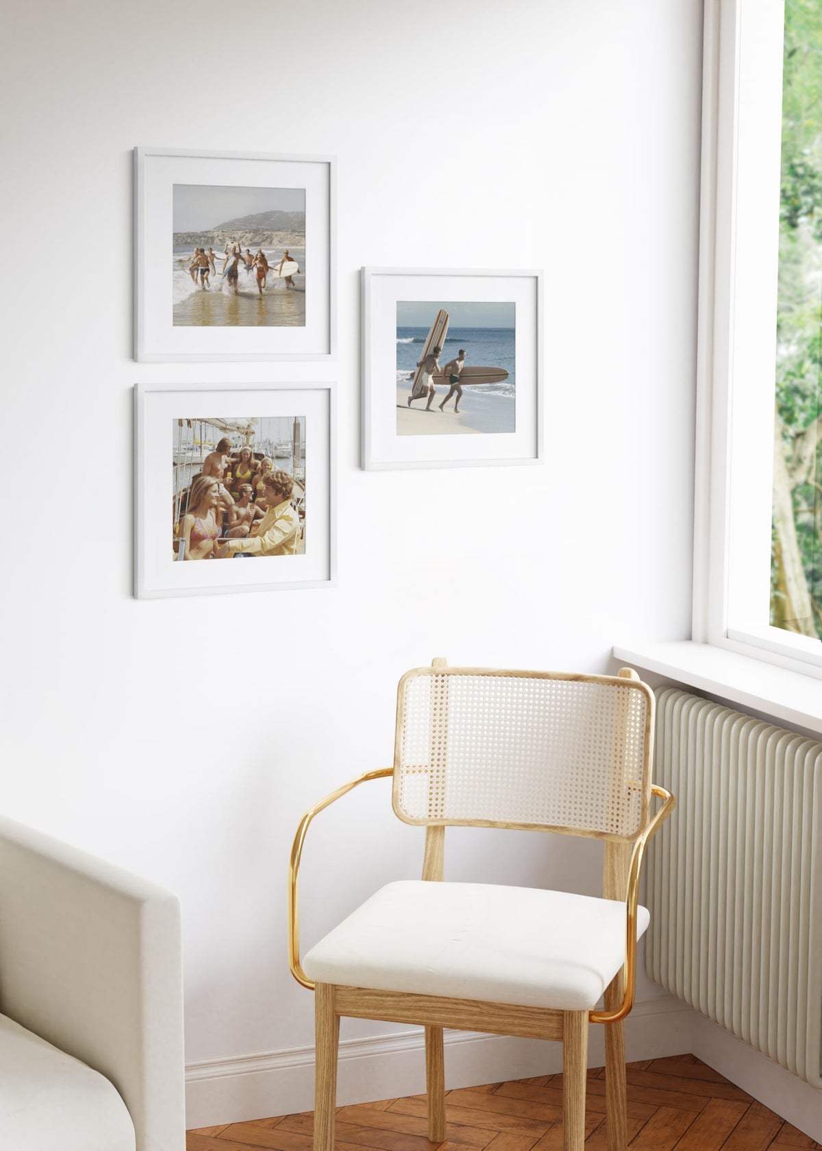 16x16 White Metal Picture Frames Matted to 12x12 (3 Count)
