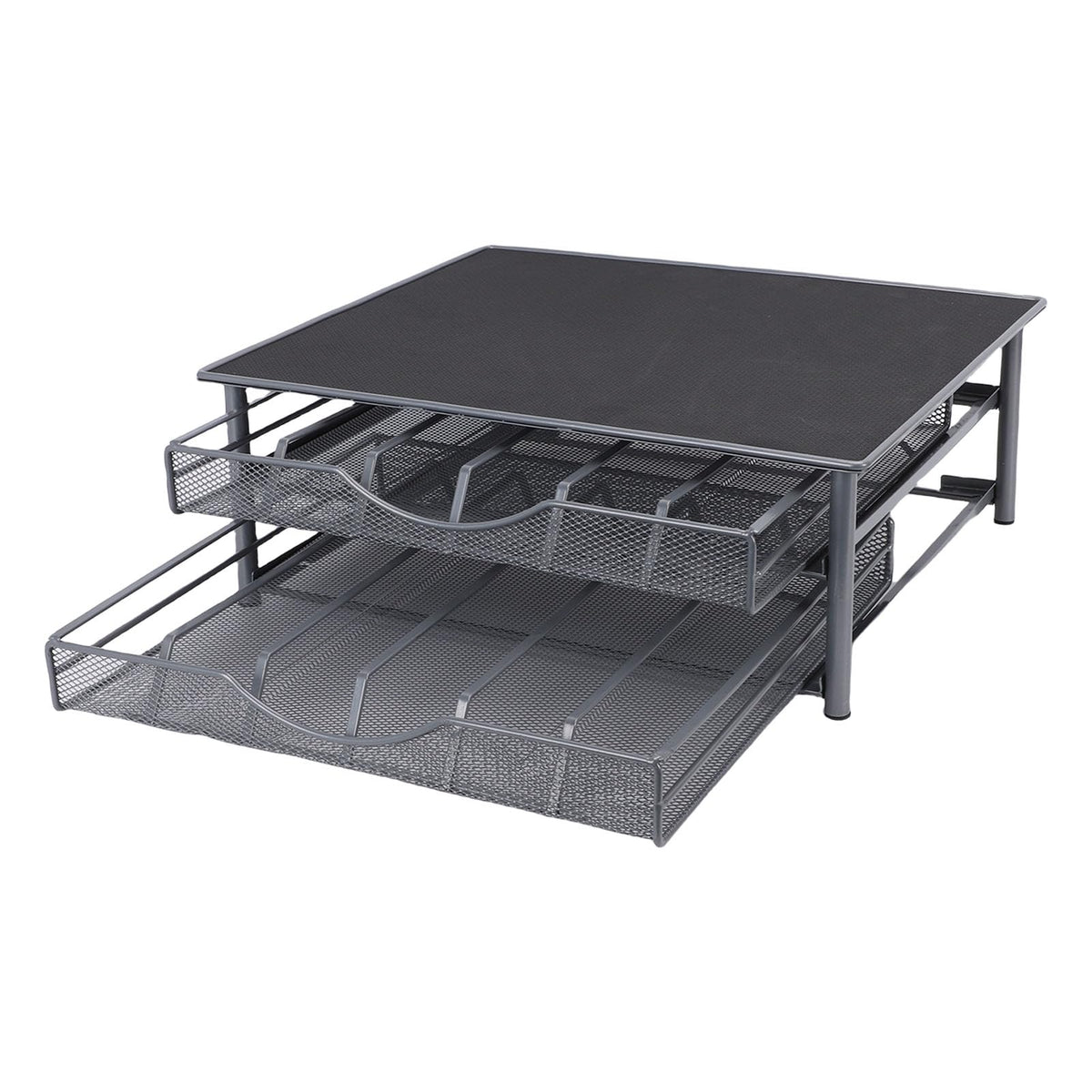2 Tier Coffee Pod Holder 2 Layer Coffee Pod Organizer 2 Drawer Coffee Pod Storage with Non Slip Pads for K Cup Capsules