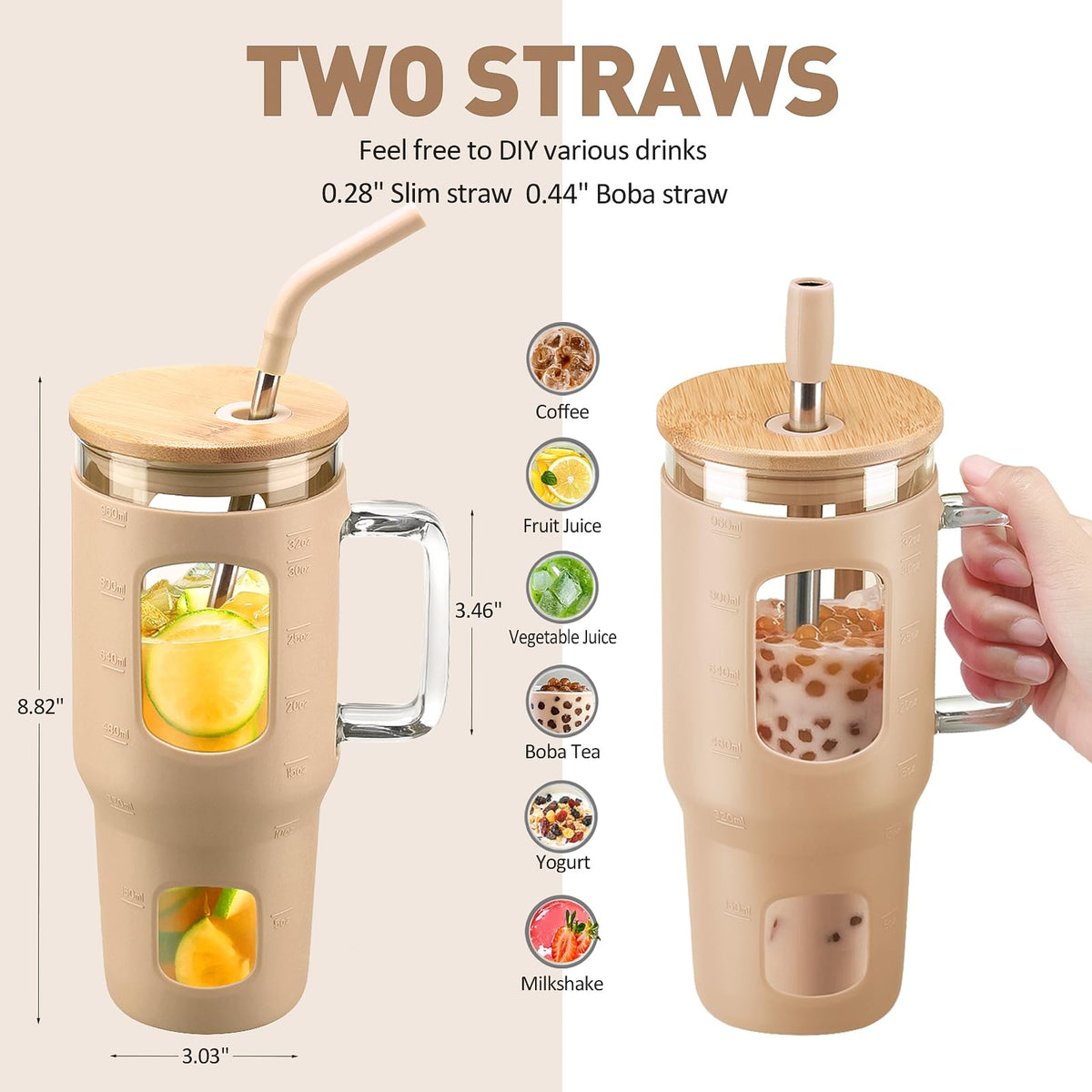 Glass Tumbler with Lid