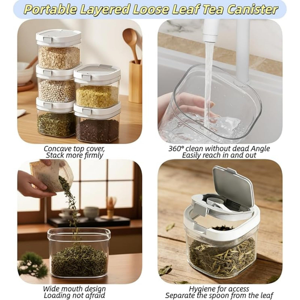 2 Pack 27oz Airtight Tea Canisters (2 Count)