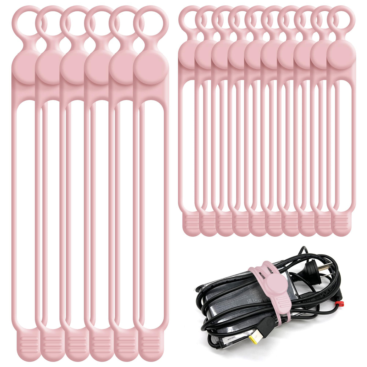 Silicone Cable Ties (16 Count)