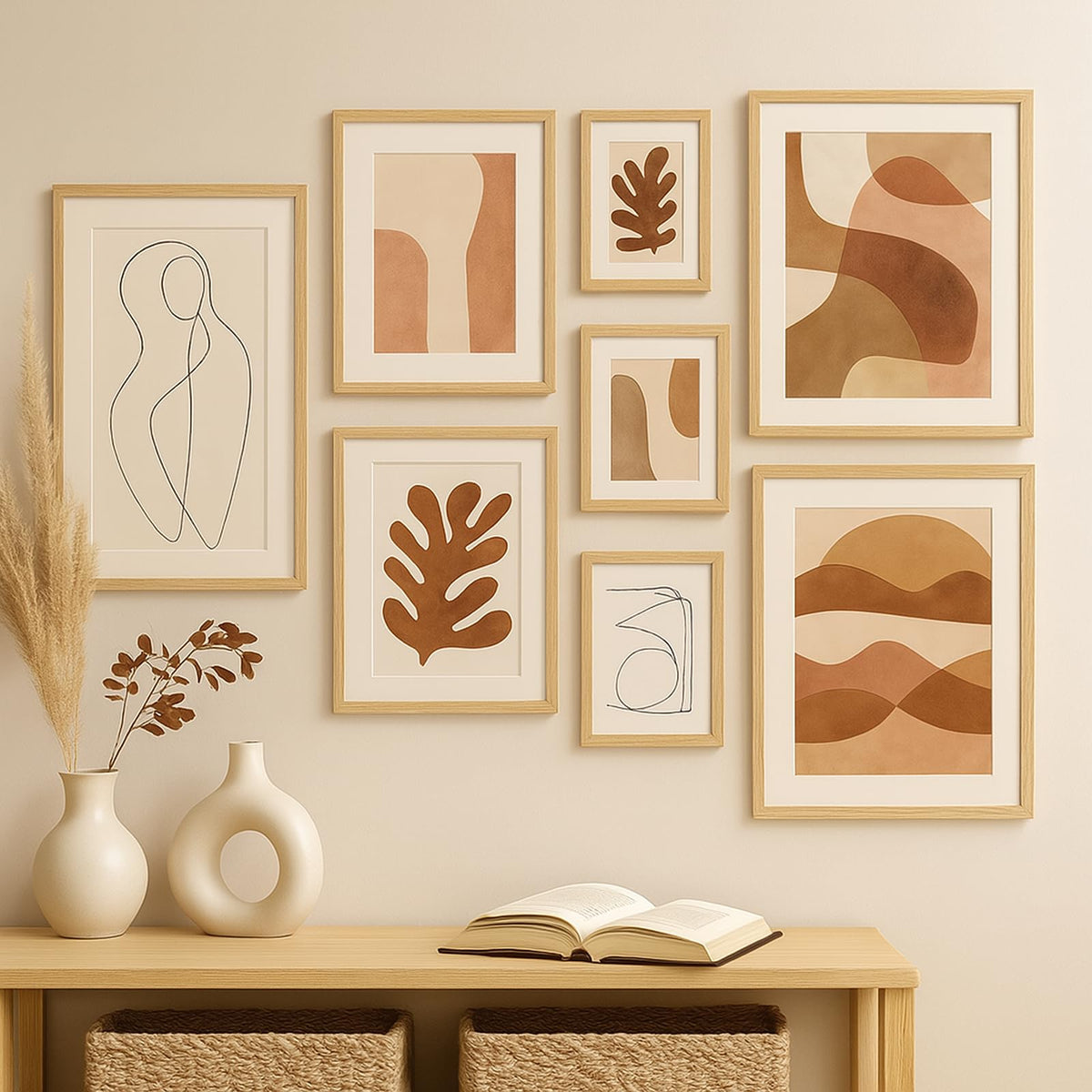 6x8 Solid Oak Wood Picture Frames (3 Count)