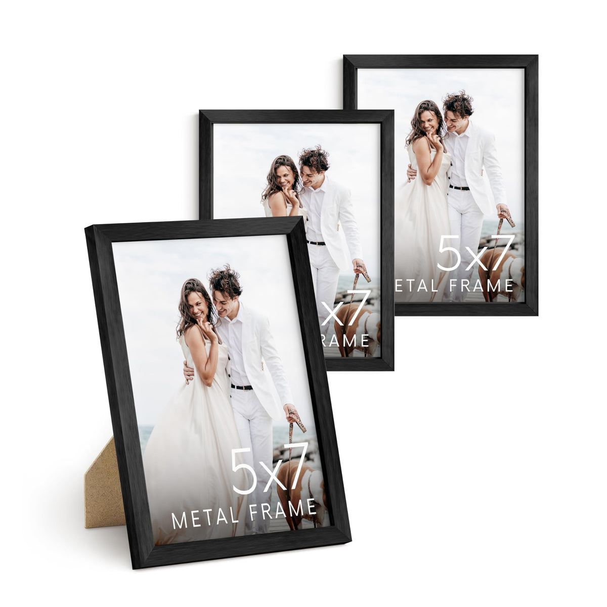 5x7 Black Metal Picture Frames (3 Count)