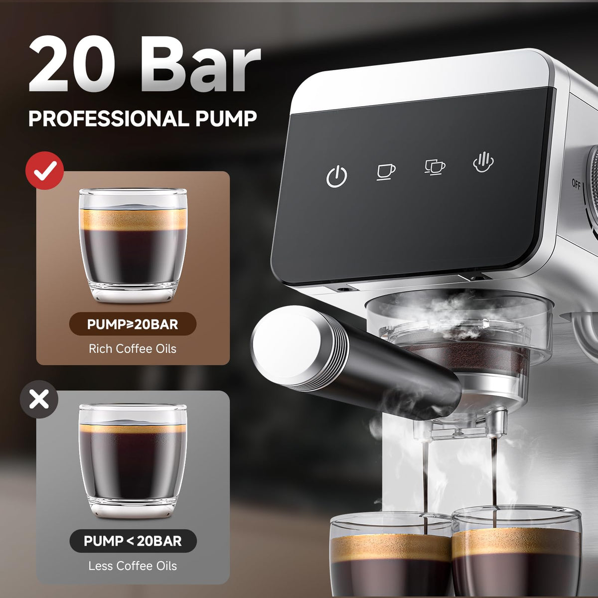 20 Bar Compact Home Espresso Coffee Machine
