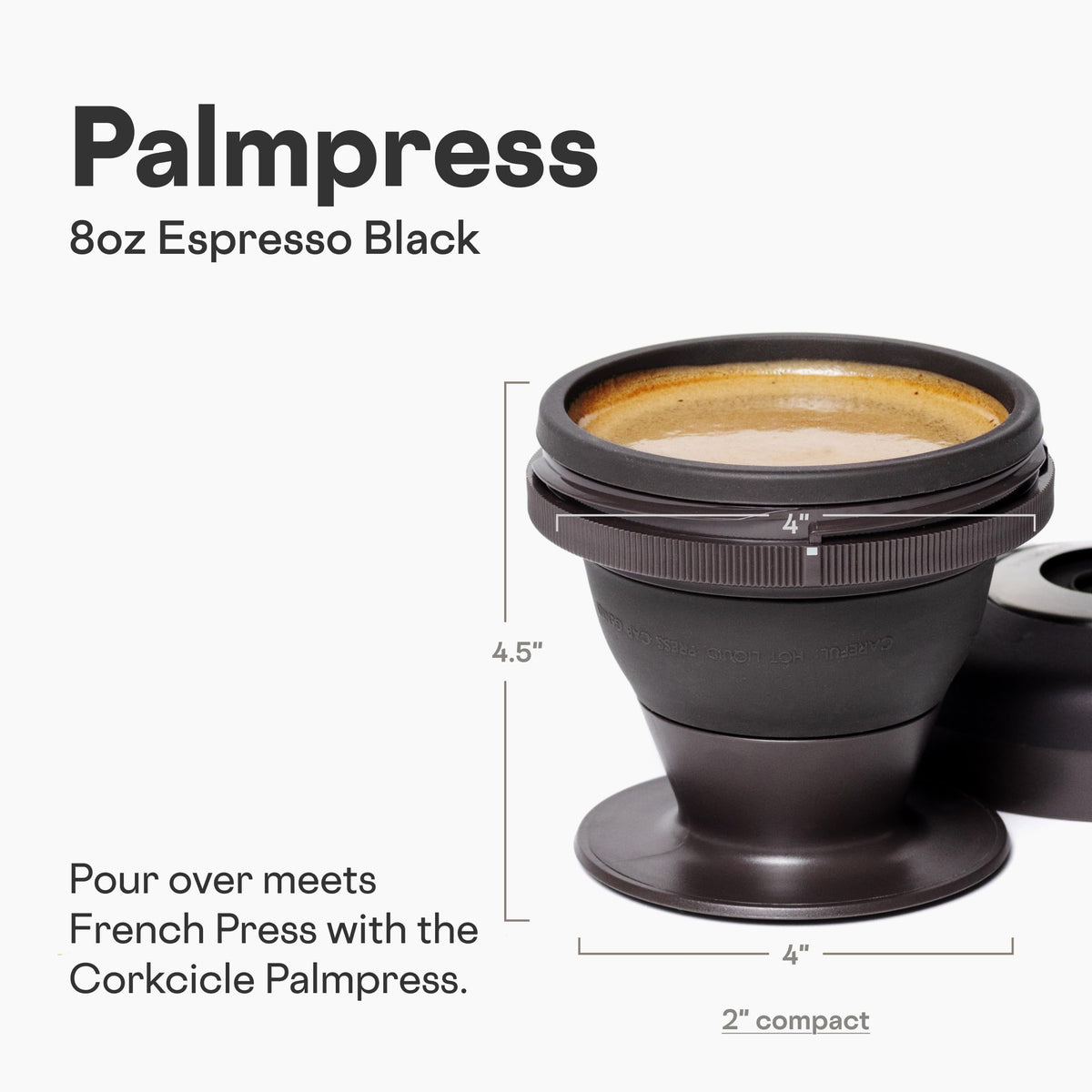 Coffee Palmpress 8 oz Collapsible French Press