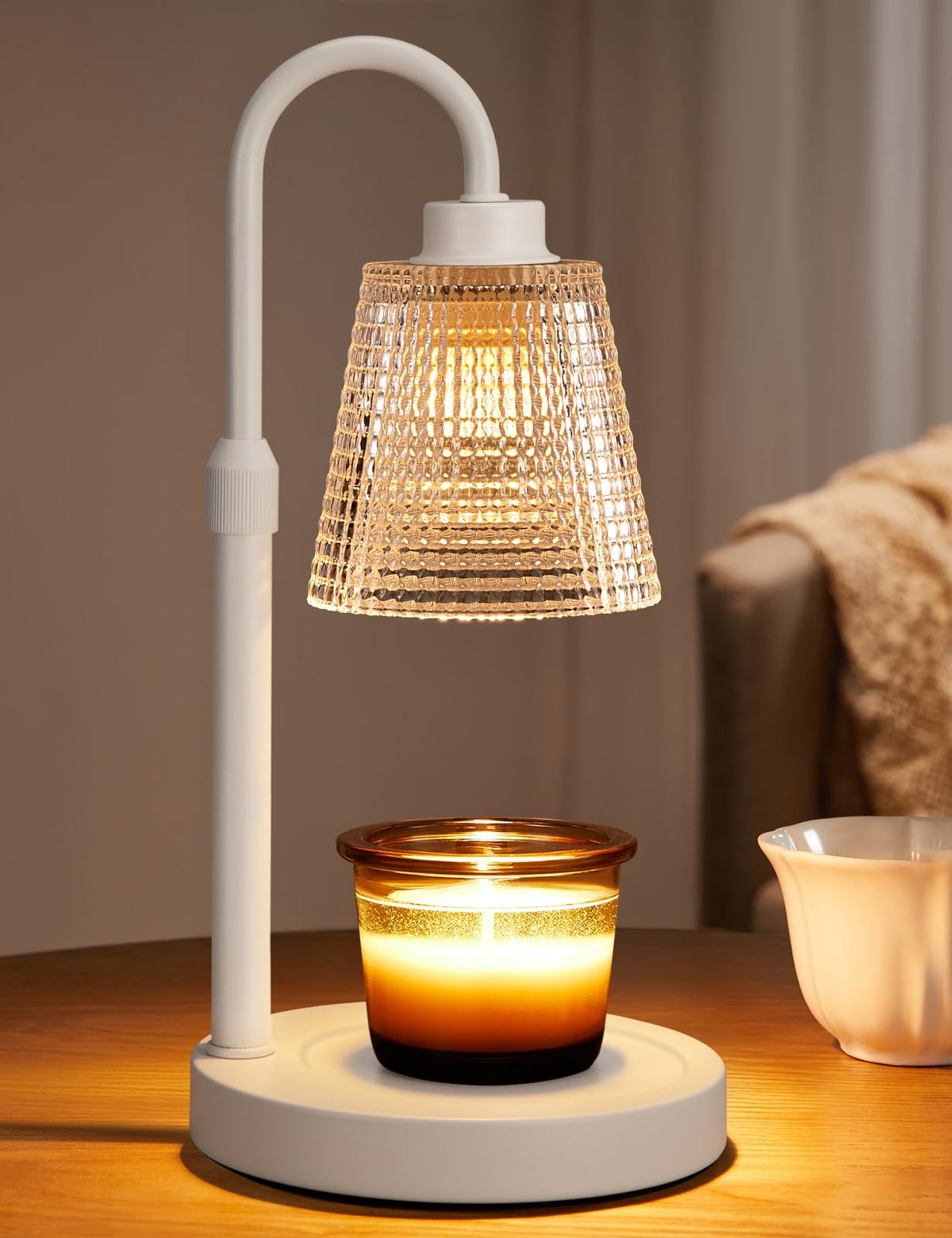 White Candle Warmer Lamp with Timer