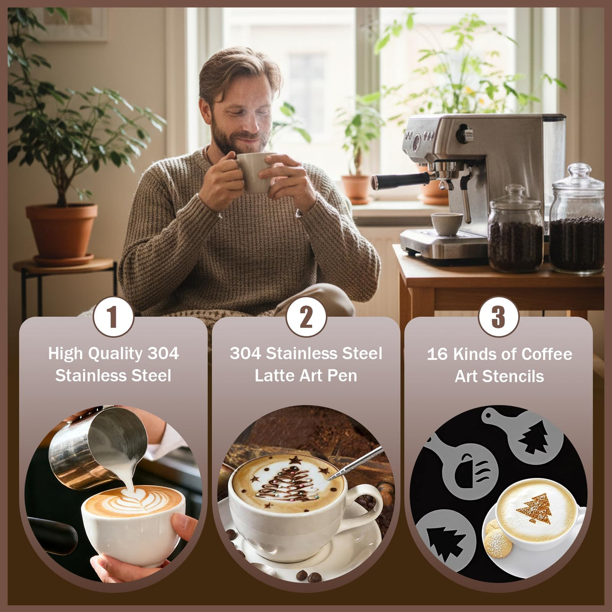 Spring Loaded Espresso Tamper Set