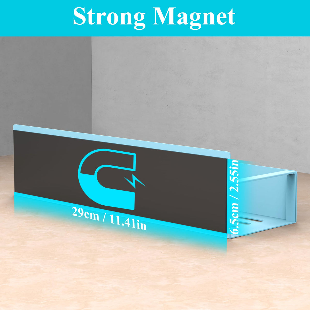 Metal Magnetic Spice Rack for Refrigerator Blue (6 Count)
