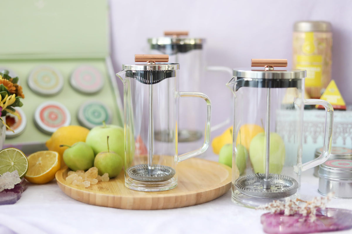 Tea Press with Copper Pull Handle and Stainless Steel Filter