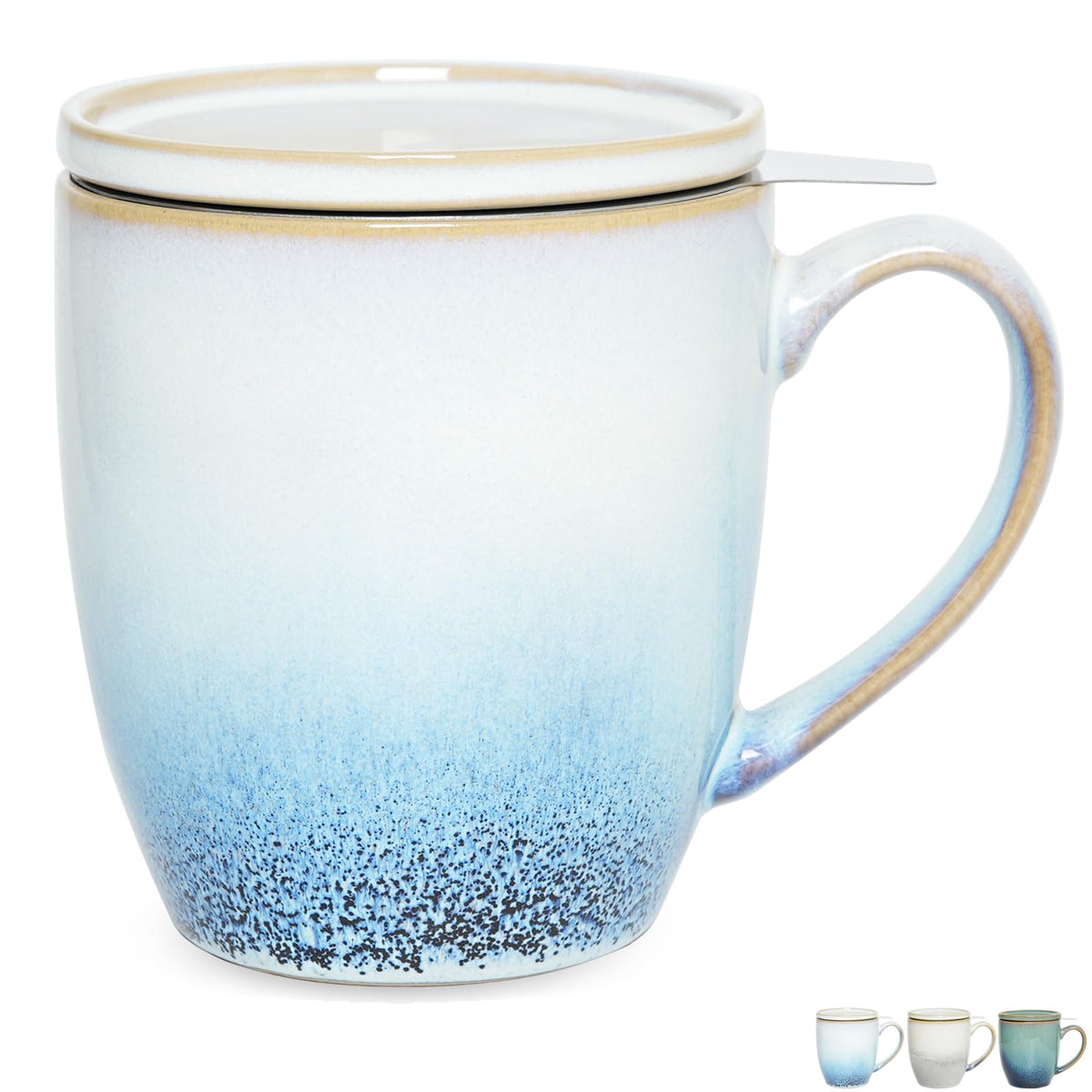 Ceramic Tea Cup with Infuser and Lid