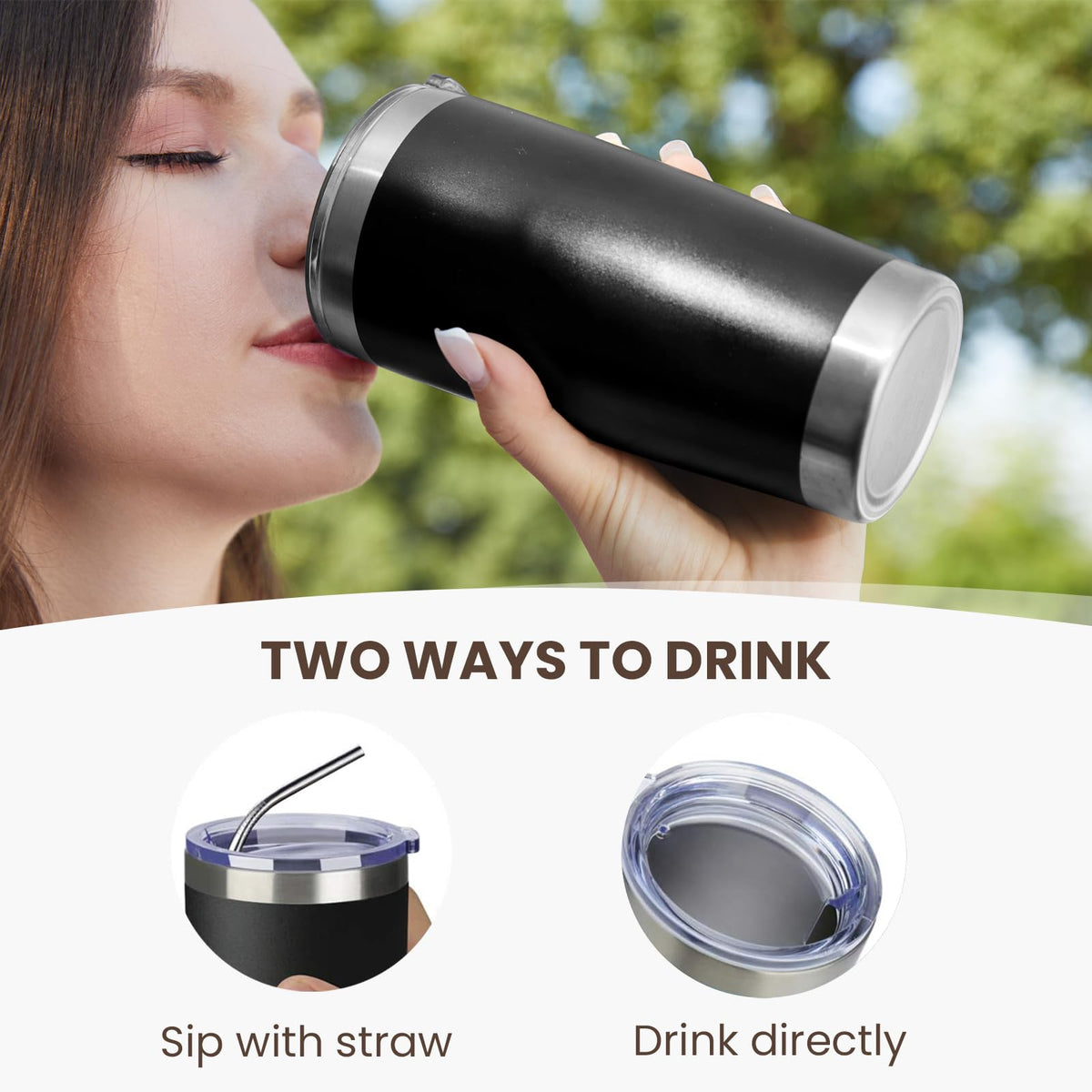 20oz Tumbler 8 Pack Double Wall Vacuum Insulated Travel Mug Bulk (8 Count)