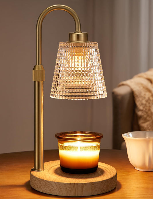 Wood Color& Clear Candle Warmer Lamp with Timer