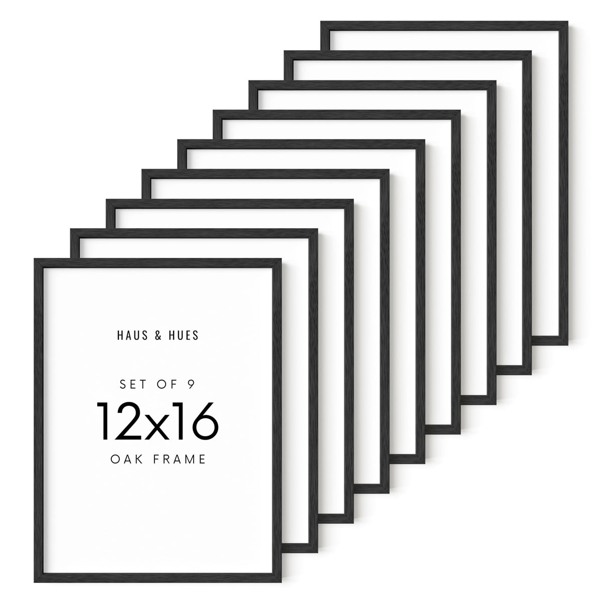 Standalone Black Oak Frames Set of 9 (9 Count)