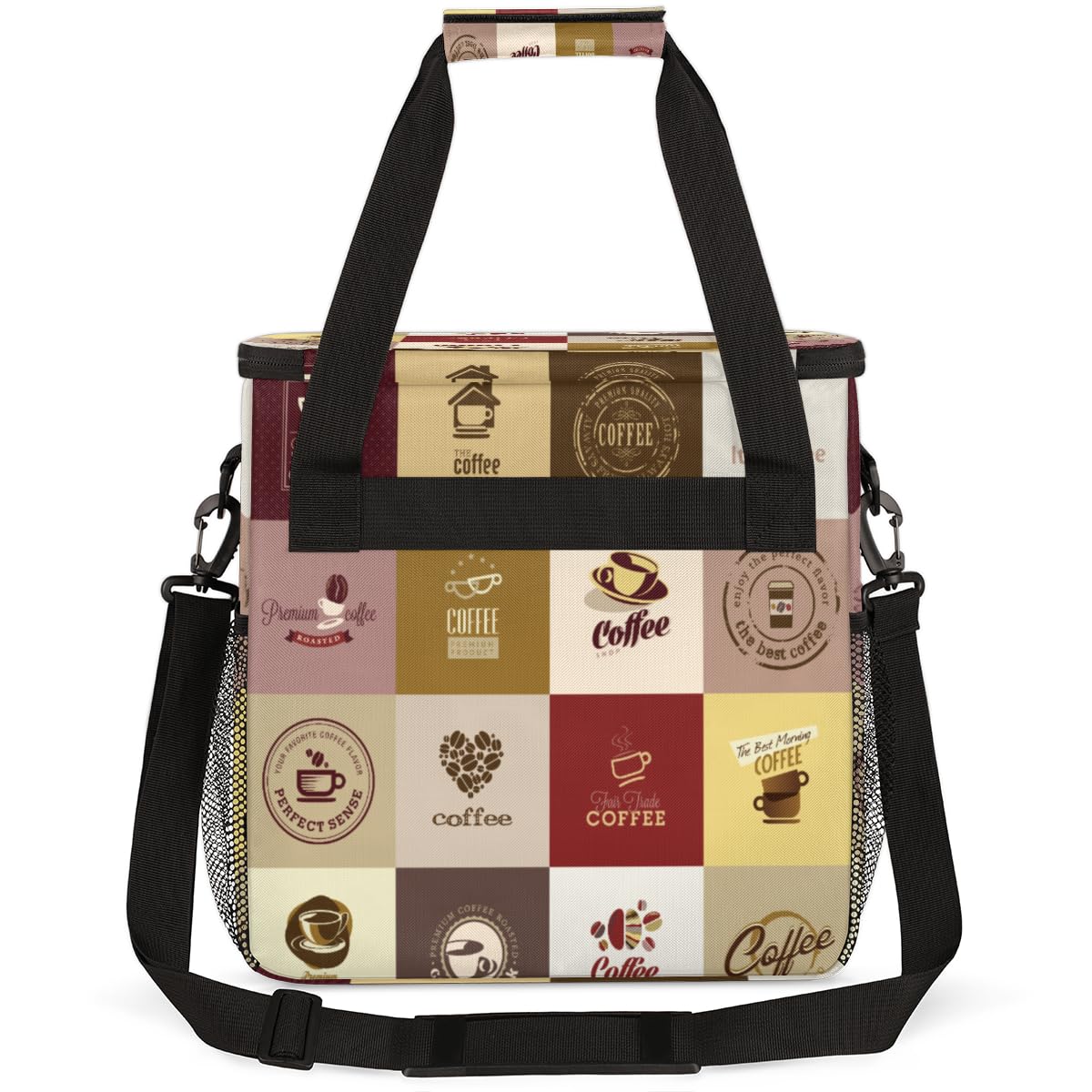 Set of Coffee Icons Maker Carring Bag Travel Carrying Storage Tote Compatible with Keurig K