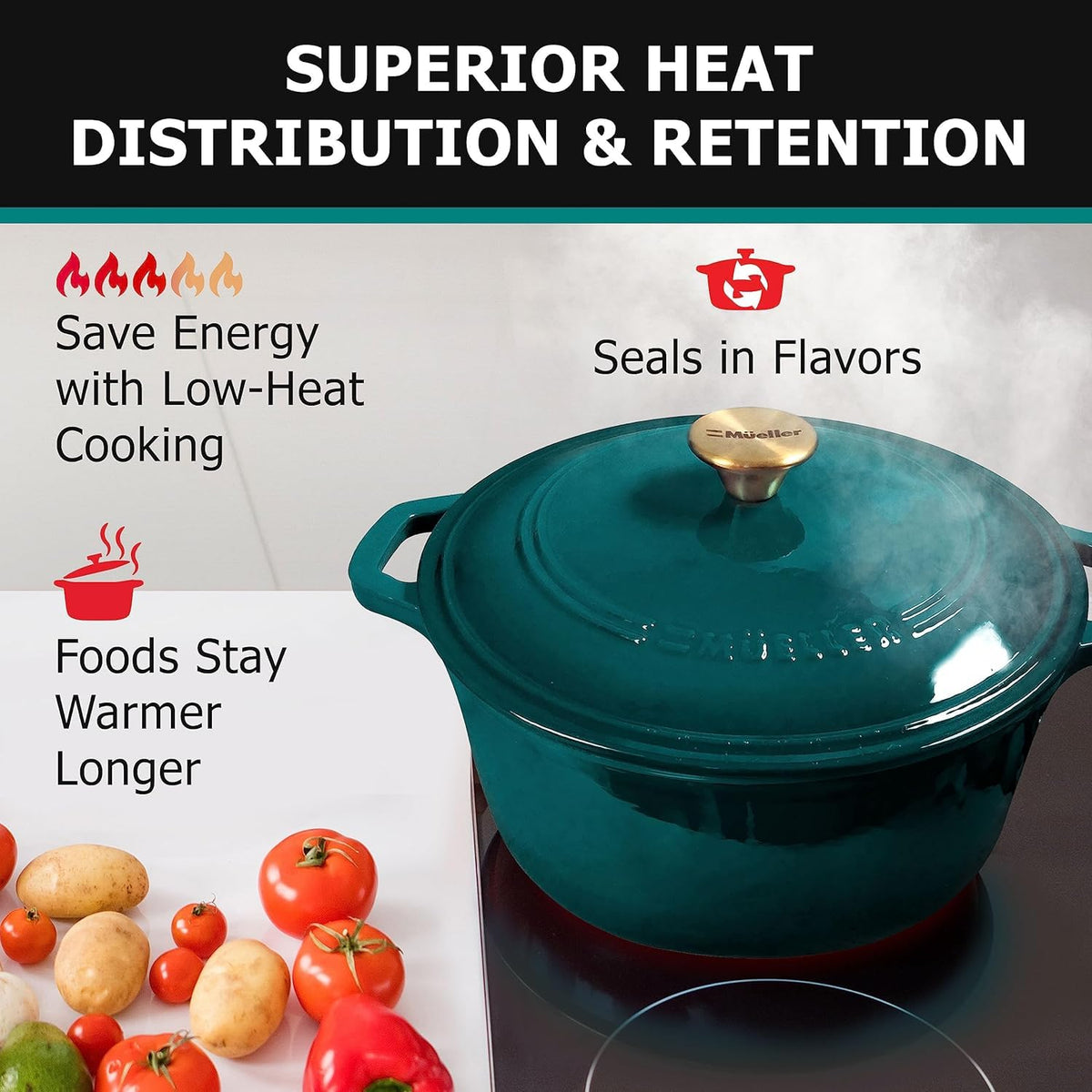 4.5 QT Enameled Cast Iron Dutch Oven