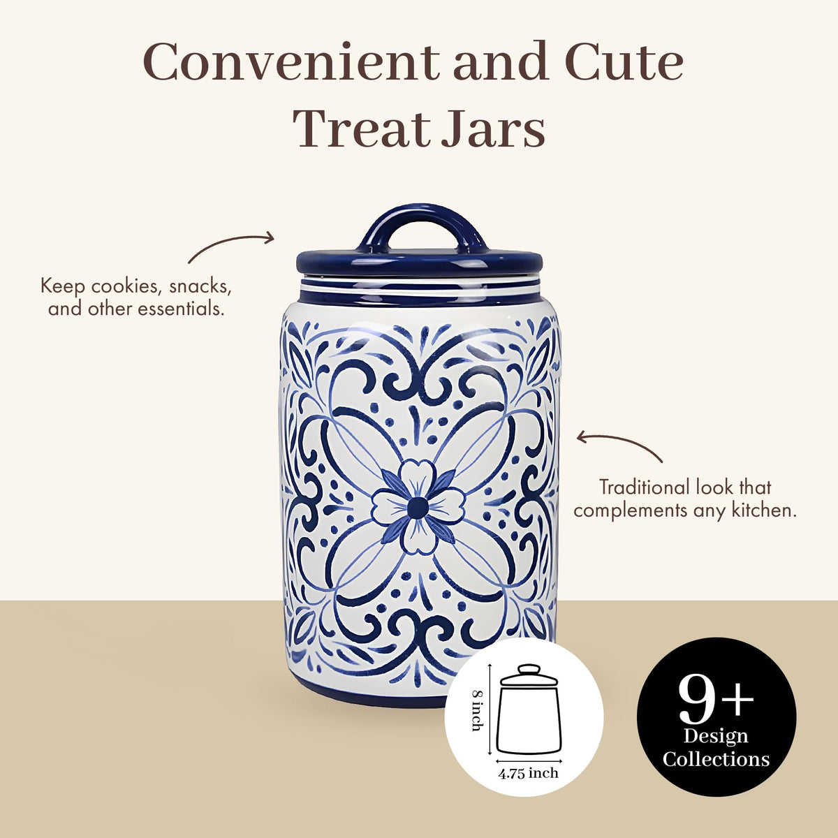 Ceramic Blue and White Talavera Treat Jar with Silcione Seal