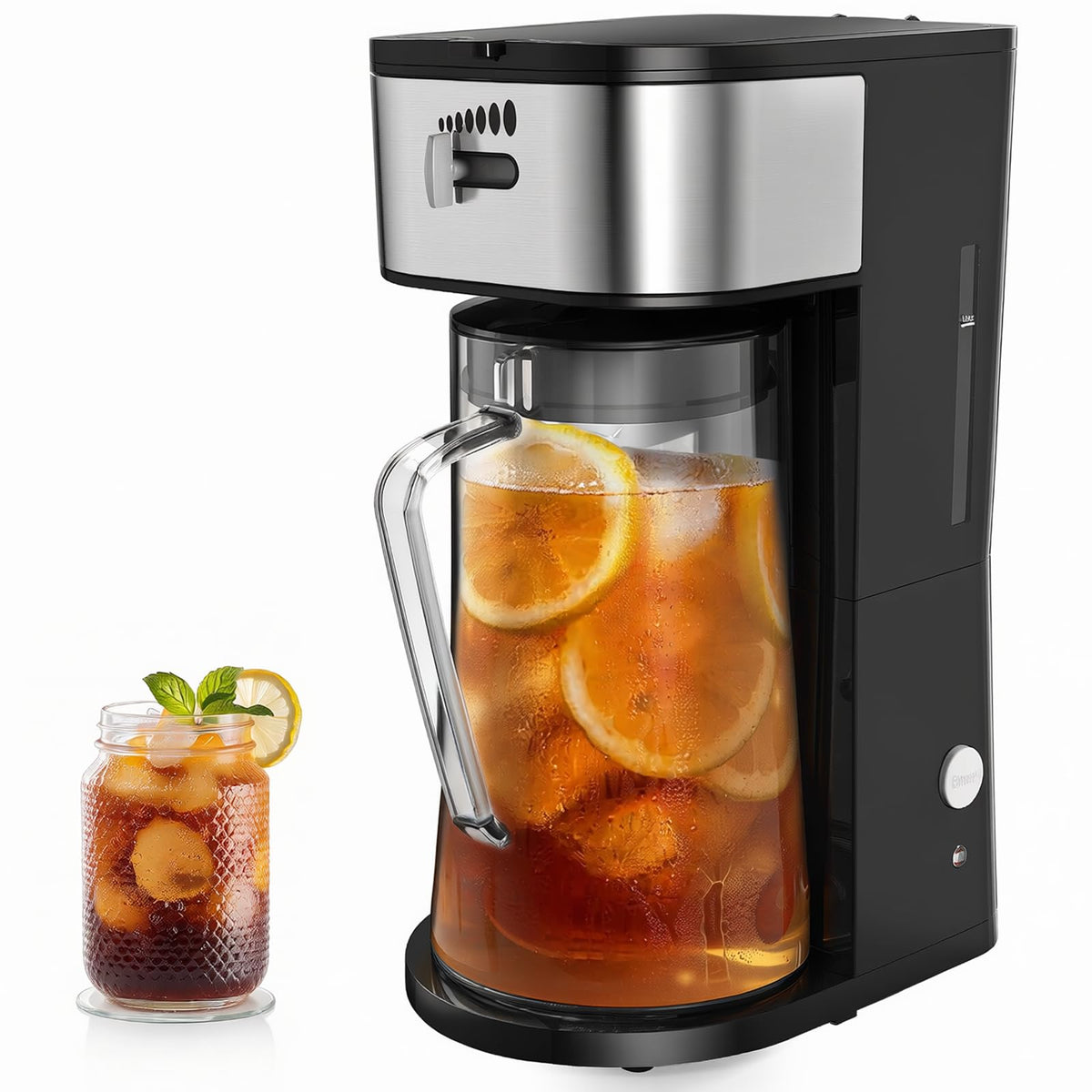 Iced Coffee Tea Maker With Reusable Filter Basket 3 QT Pitcher Iced Tea And Coffee Machine
