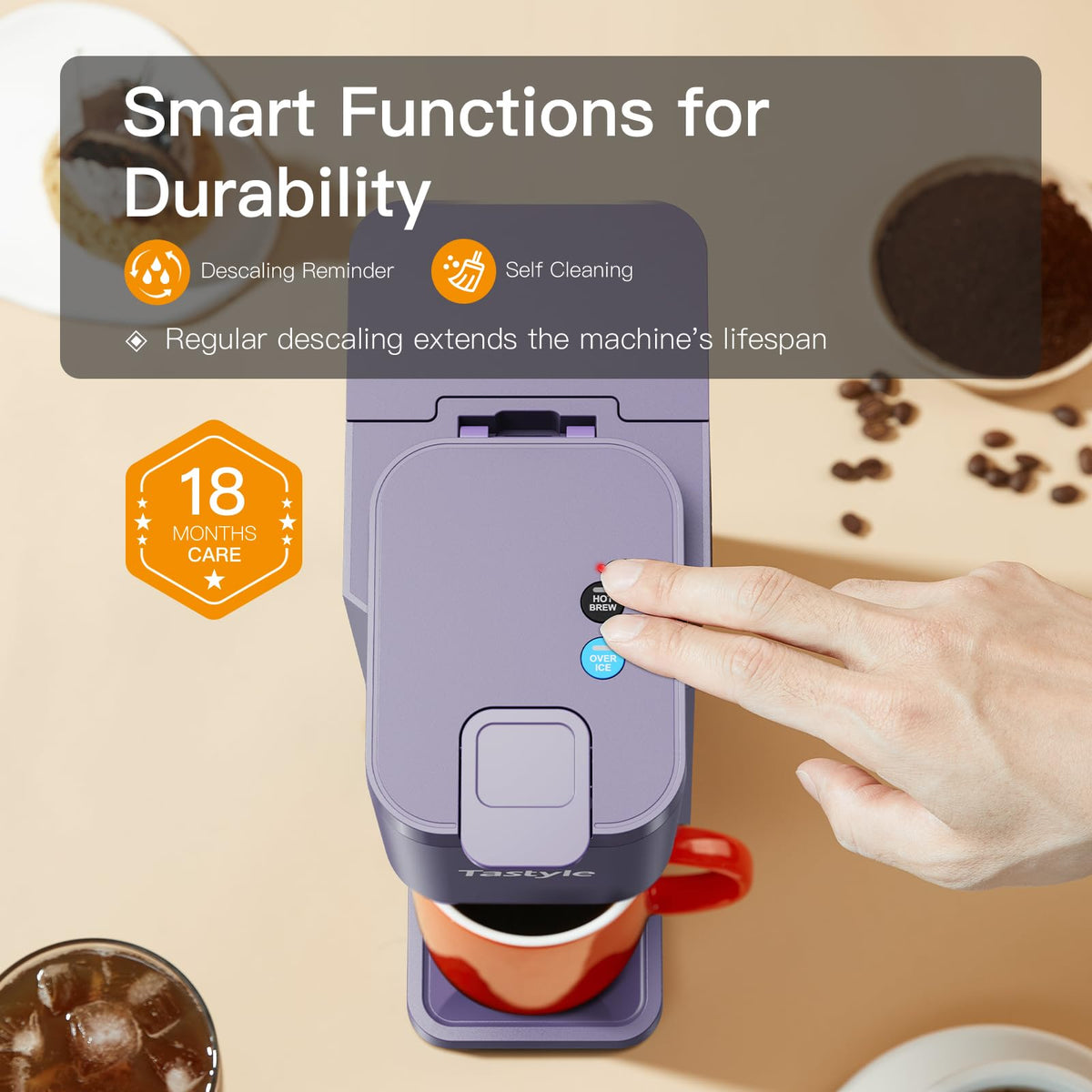 Mini Single Serve Hot and Iced Coffee Maker for K Cup and Ground