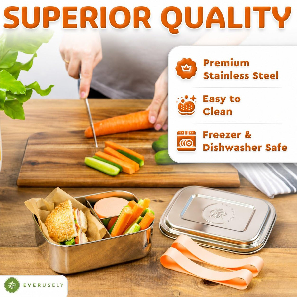 Stainless Steel Bento Box + Condiment Container