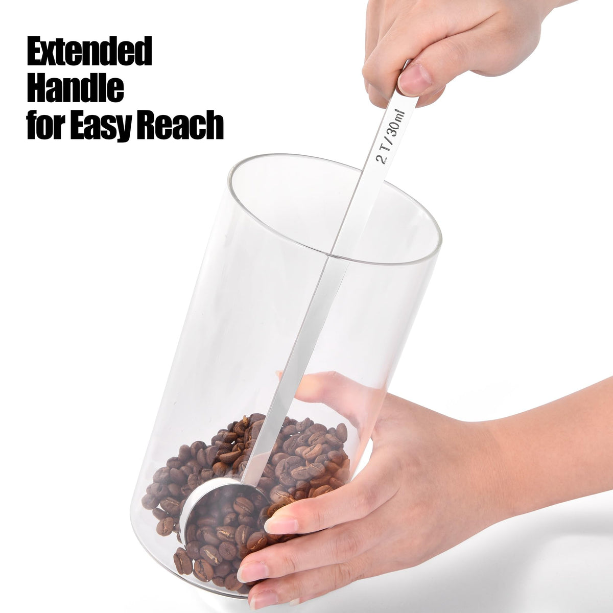 Metal 8.5in Long Handle Coffee Scoop for Ground Coffee