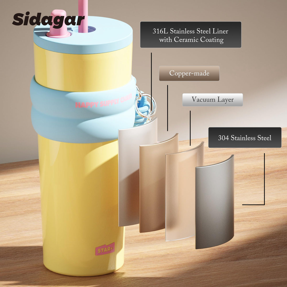 24 oz Stainless Steel Tumbler with Lid and Straw
