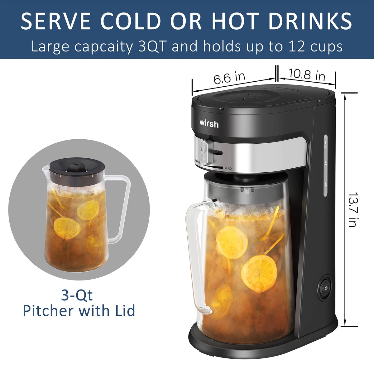 Iced Tea Maker with 3QT Pitcher