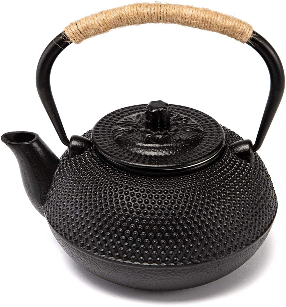 Japanese Tetsubin Cast Iron Teapot Tea Kettle pot with Stainless Steel Infuser for Stovetop Safe Coated with Enameled Interior 30 oz
