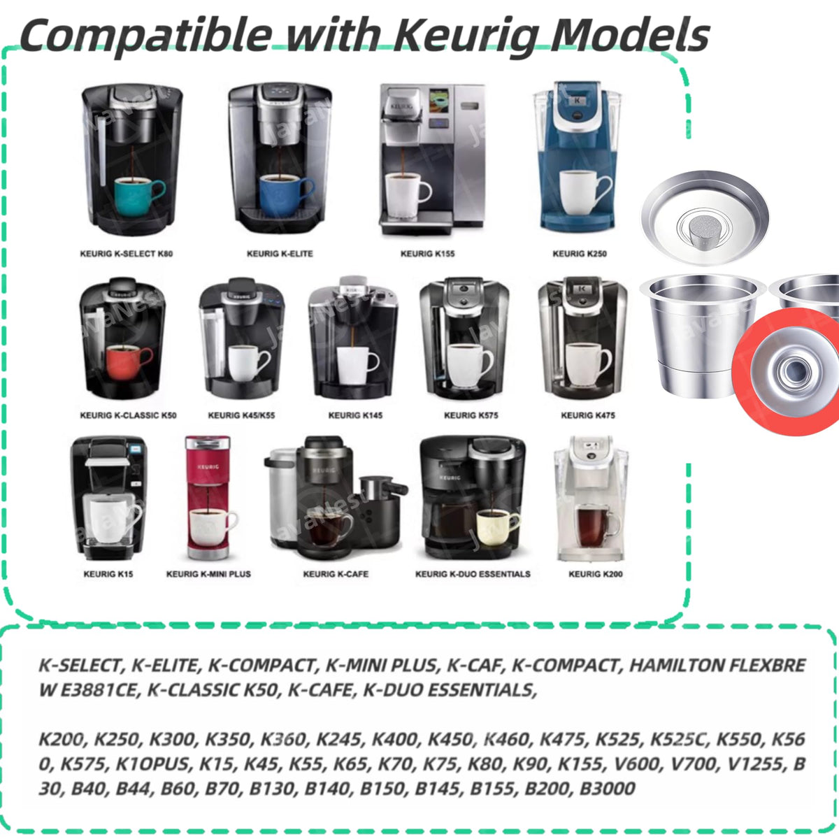 6 Pack Reusable K Cups for Keurig 2.0 & 1.0 (6 Count)