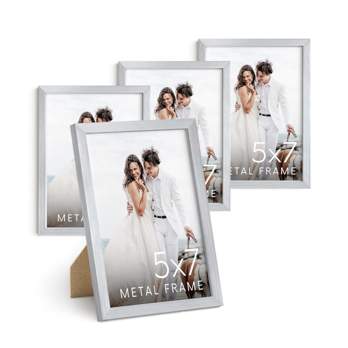 5x7 Silver Metal Picture Frames (4 Count)