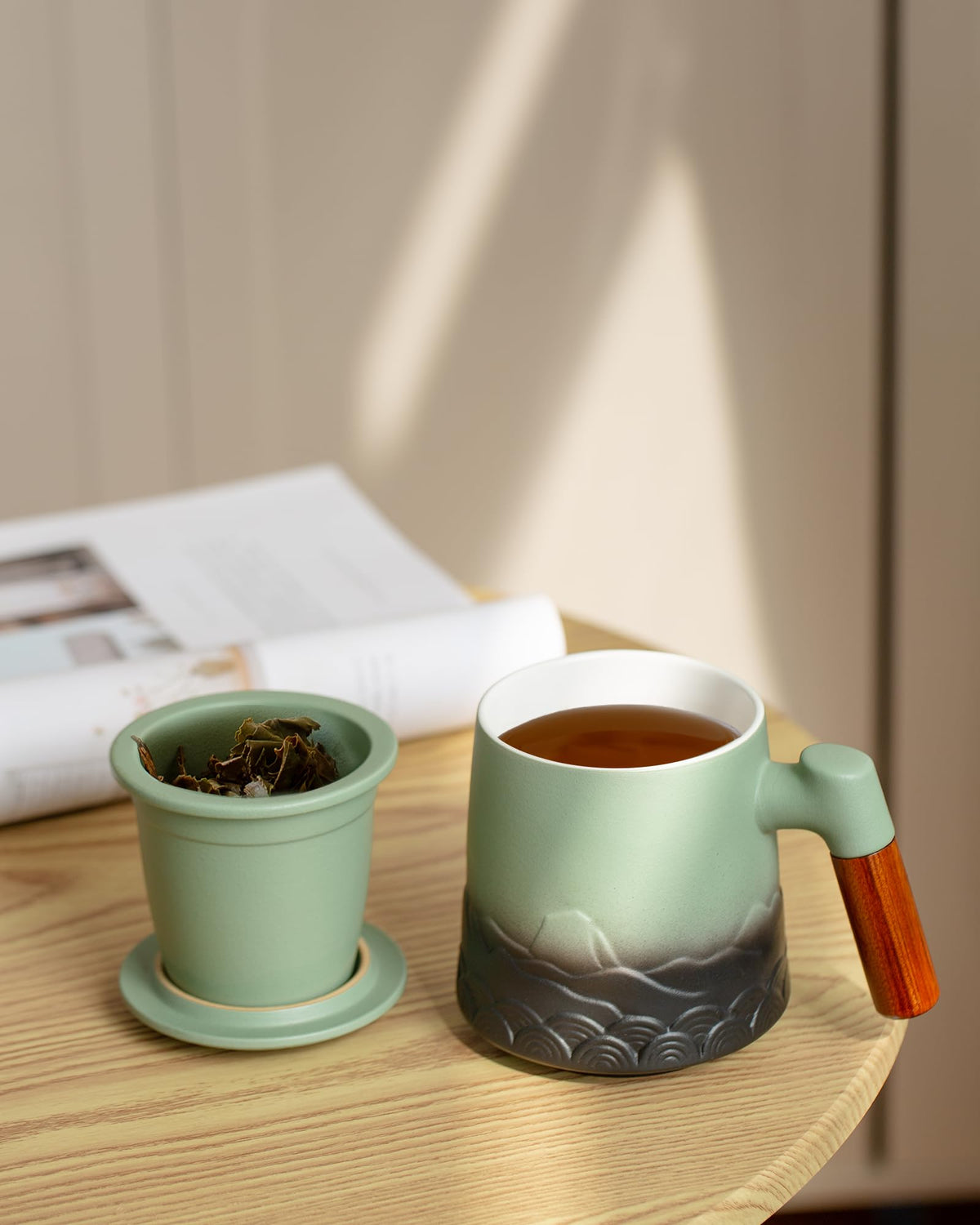 Tea Mug with Infuser and Lid for Loose Leaf Tea Steeper