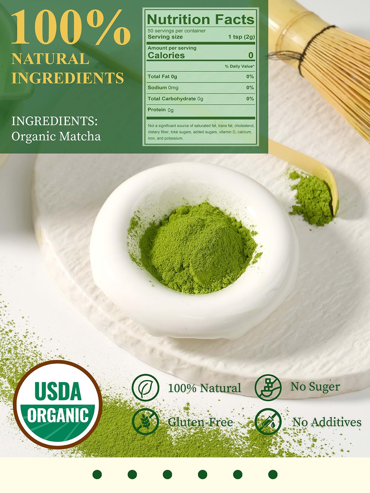 Organic Matcha Green Tea Powder (3.5 Ounce)