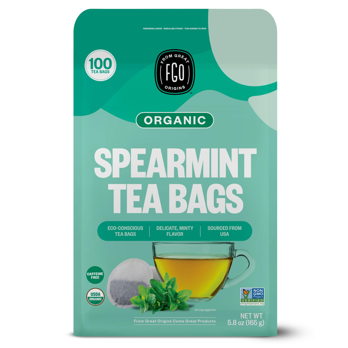 Organic Spearmint Leaf Tea (100 Count)