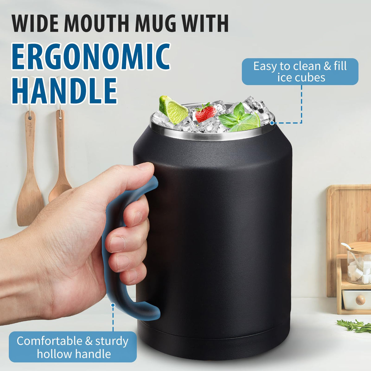 50oz Insulated Mug Tumbler with Handle