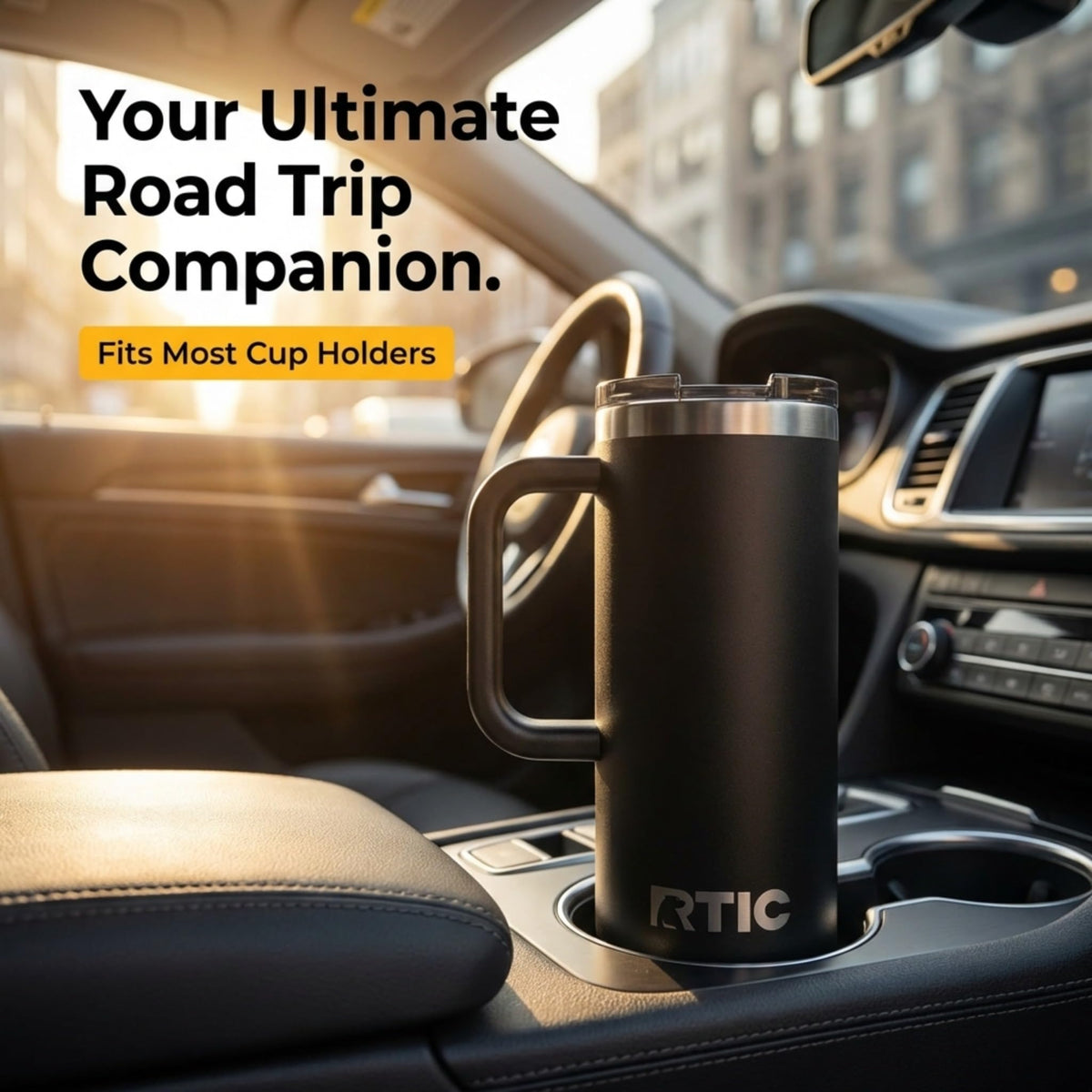 20oz Road Trip Travel Mug with Lid and Handle