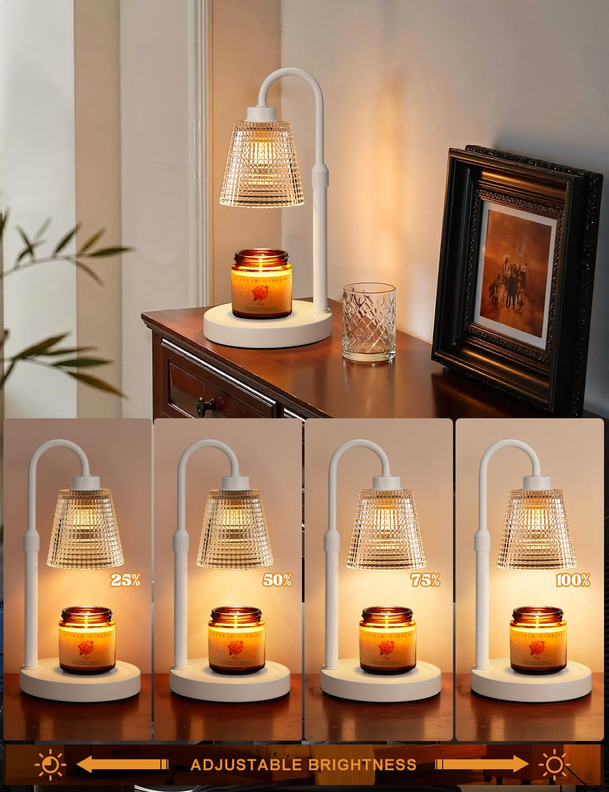White Candle Warmer Lamp with Timer