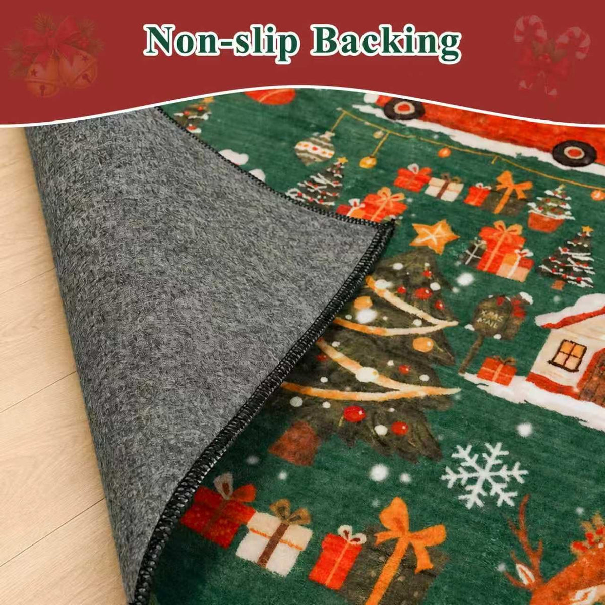 Vintage Christmas Runner Rug 2x8